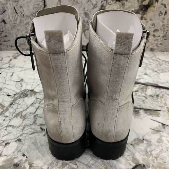 Dolce Vita silver velvet PATRIK combat boot sz 8 - Picture 3 of 9